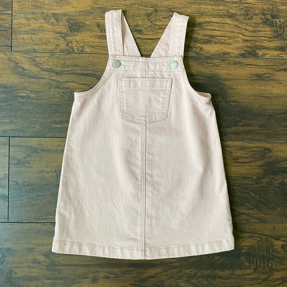 Old Navy Pink Denim Overall Dress, Size 4T